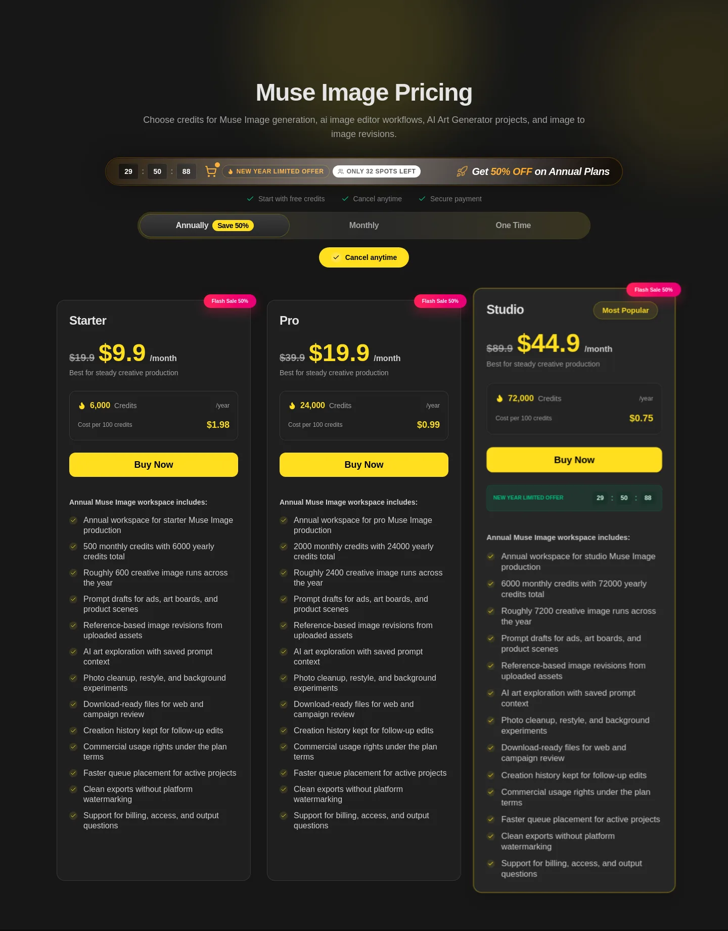 museimageai.pro — Pricing