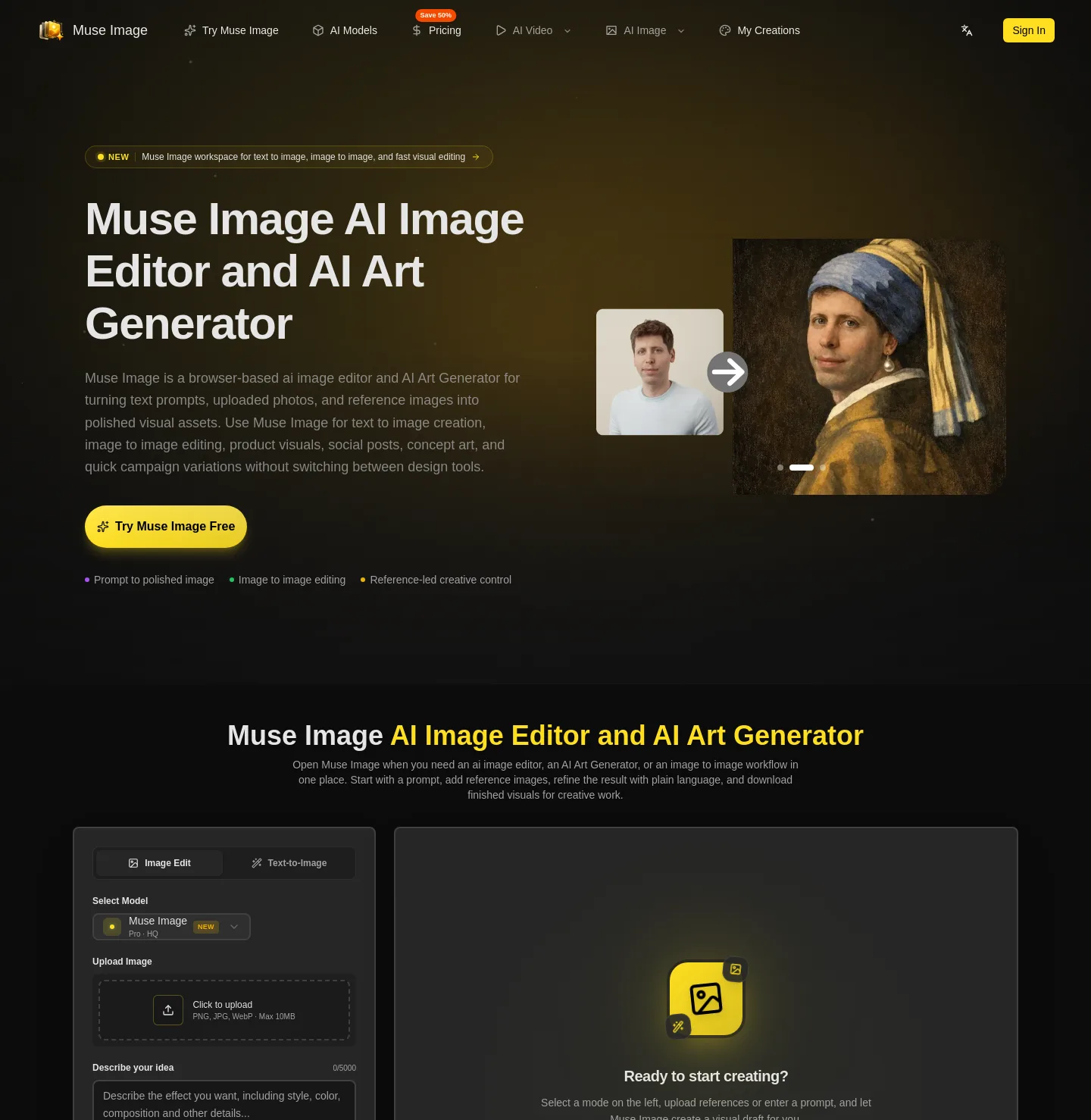 museimageai.pro — Hero