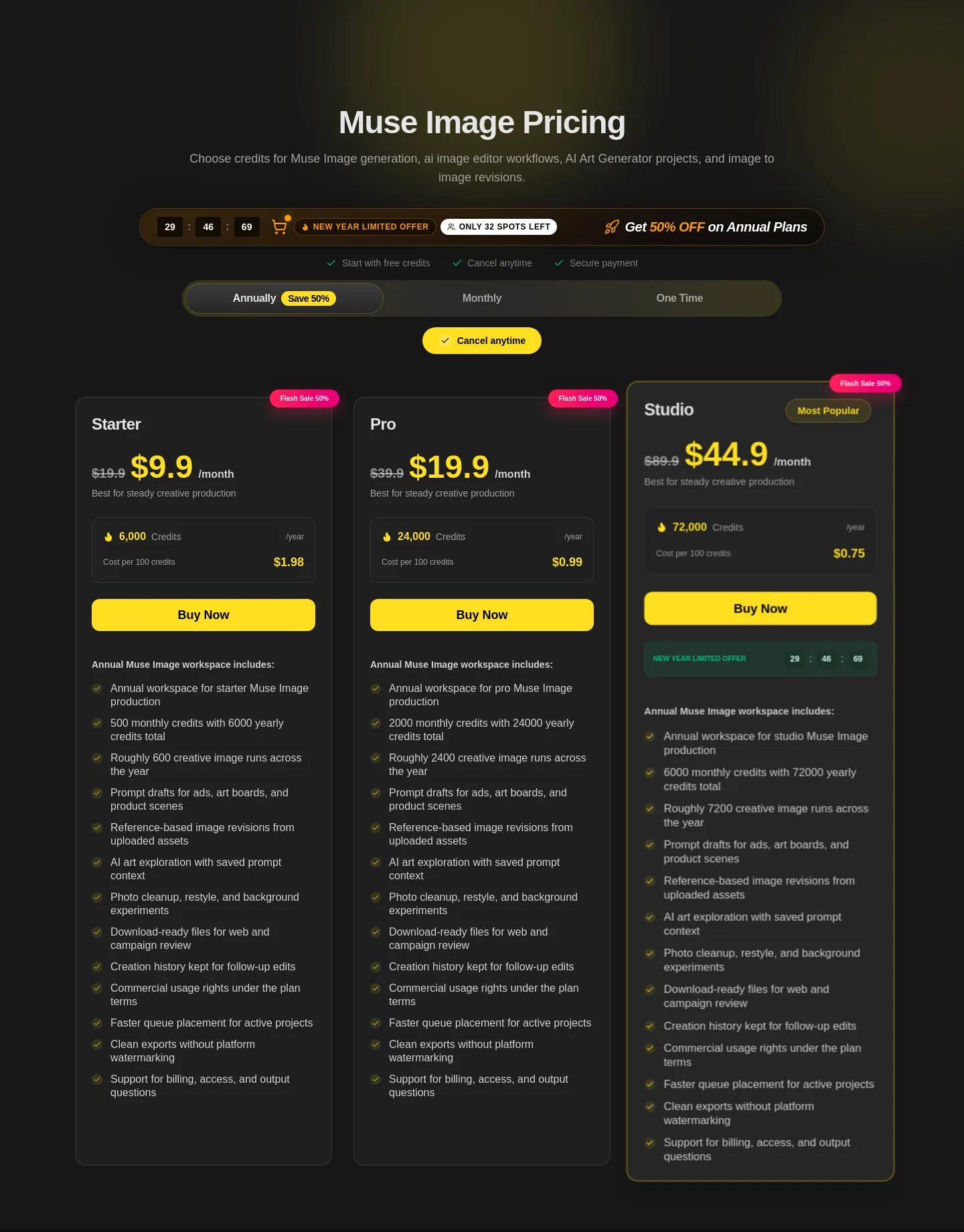 museimageai.pro — Pricing