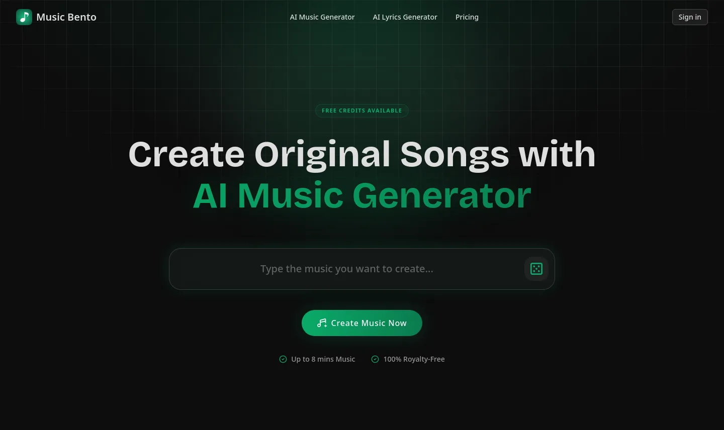 musicbento.com — a measured funnel