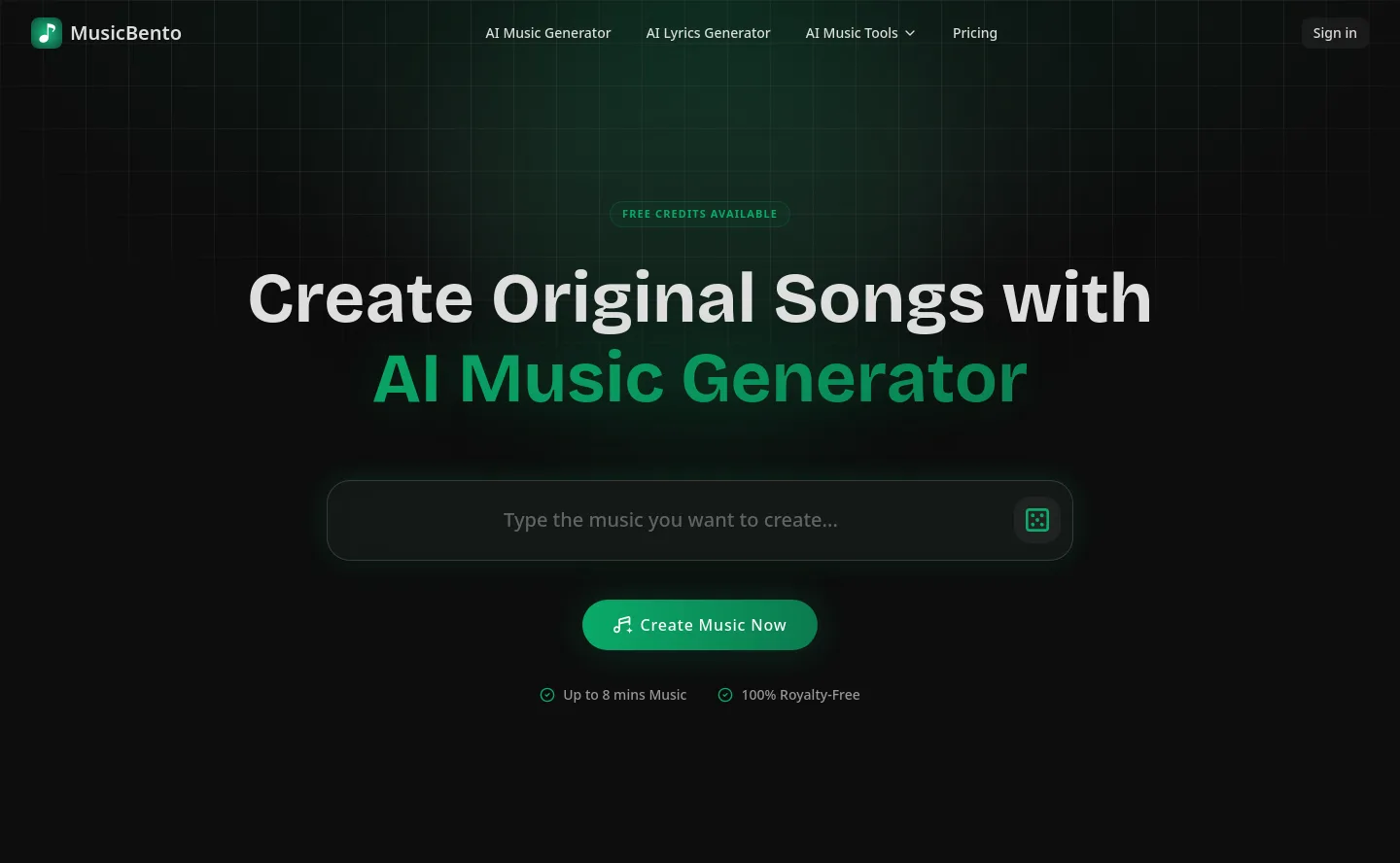 musicbento.com — a measured funnel