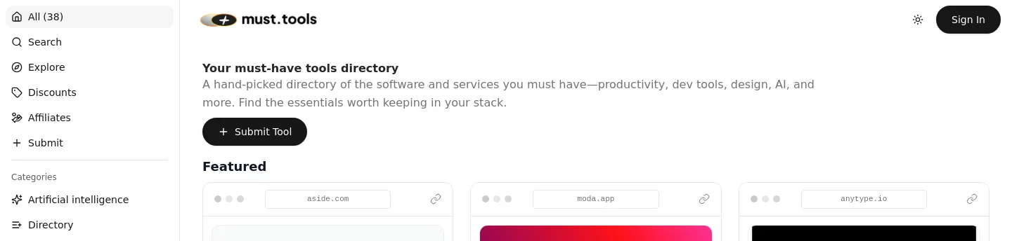 must.tools — a measured funnel