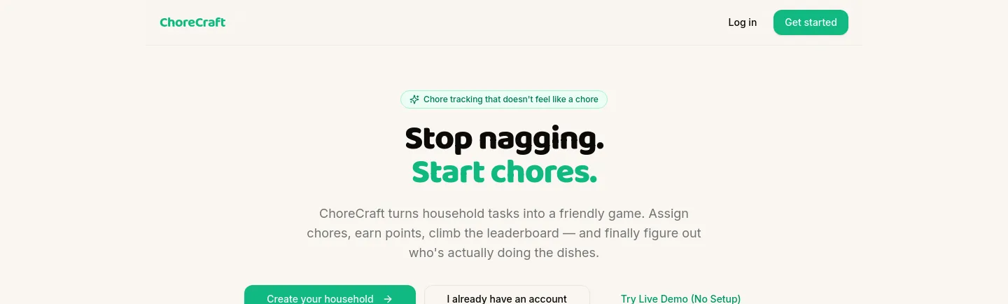 mychorecraft.com — a measured funnel