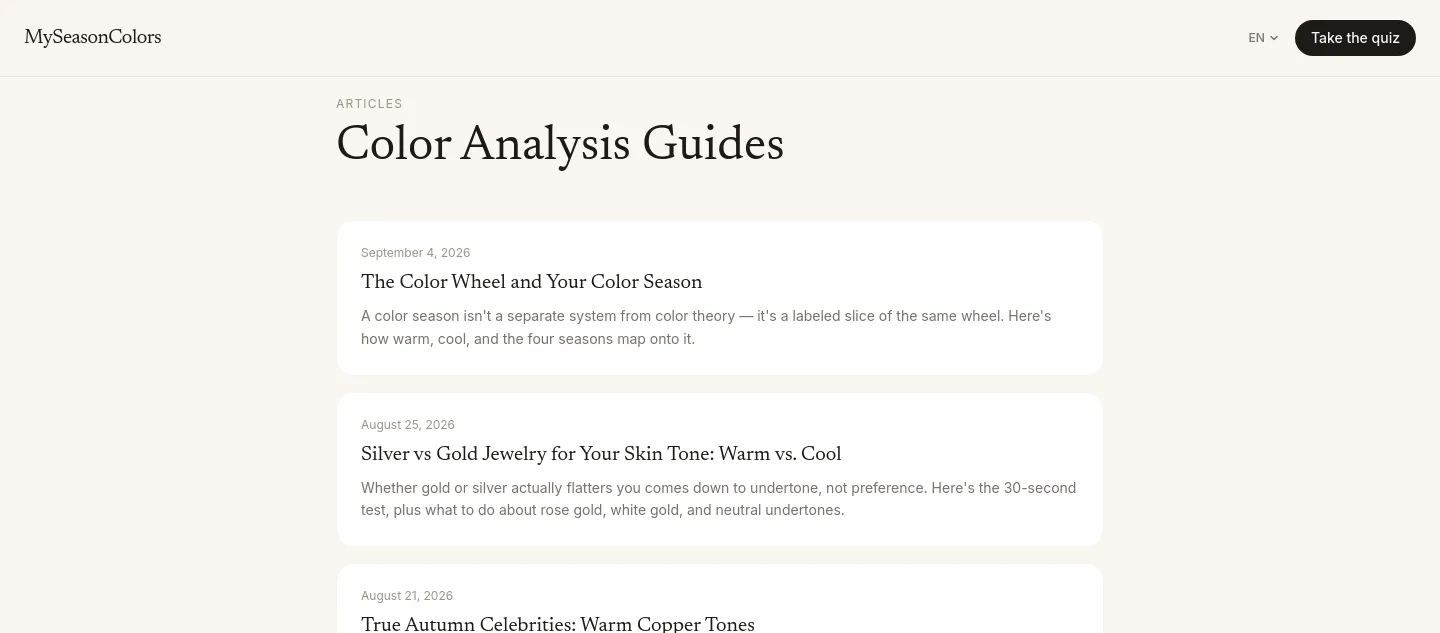myseasoncolors.com — a measured funnel
