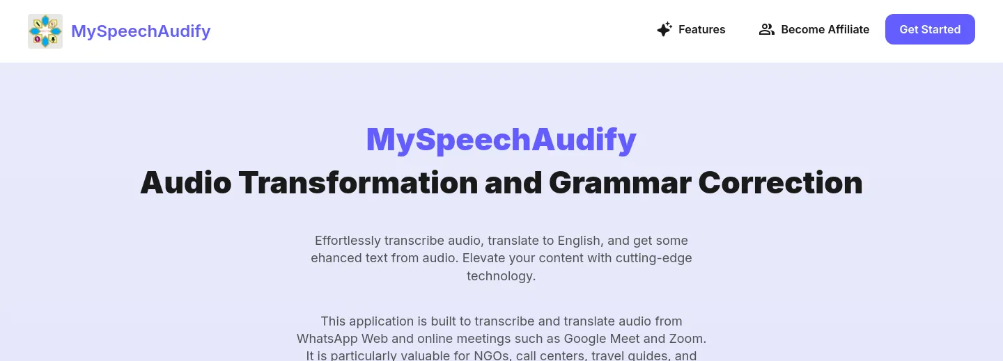 myspeechaudify.com — a measured funnel