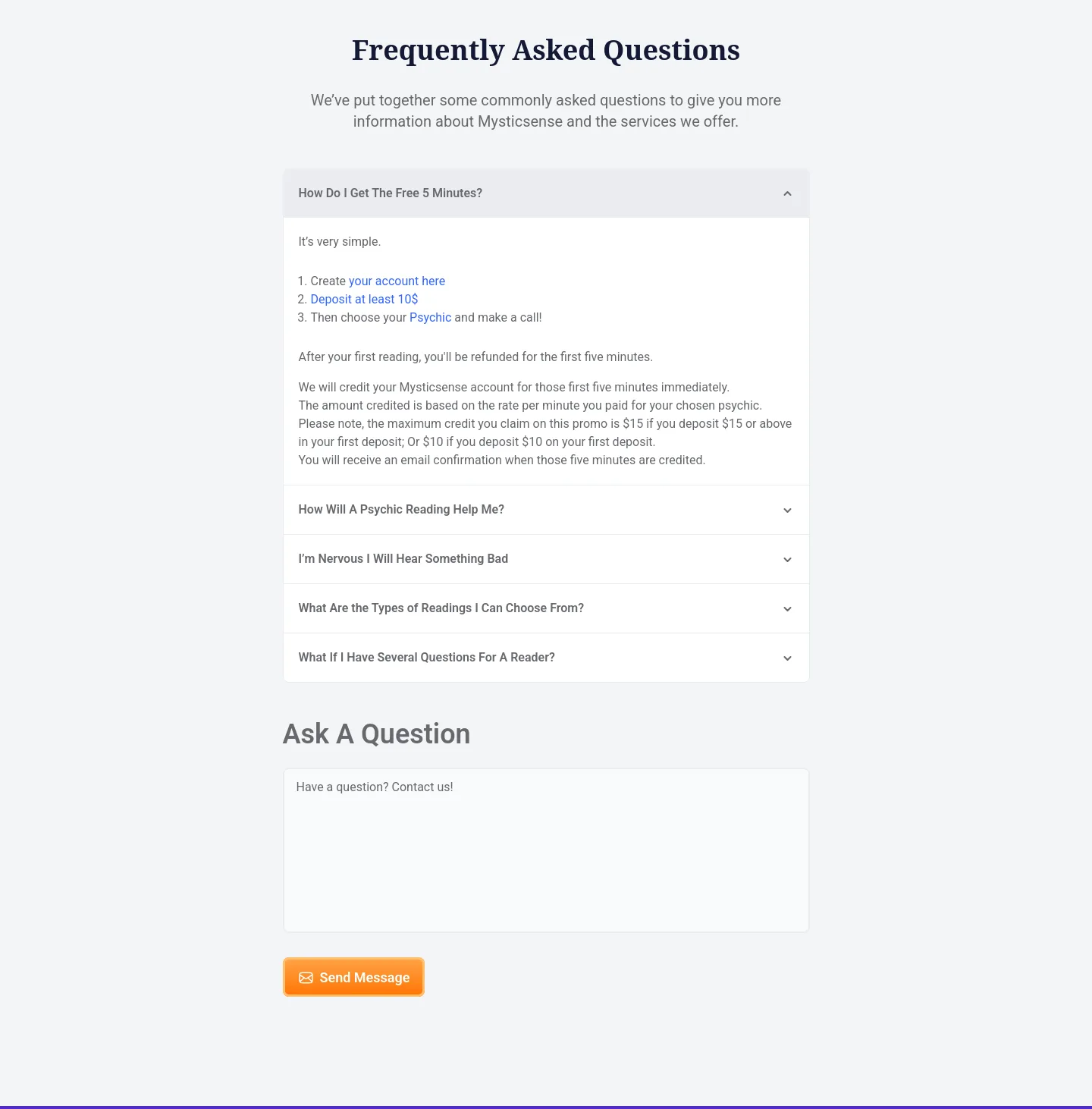 mysticsense.com — FAQ