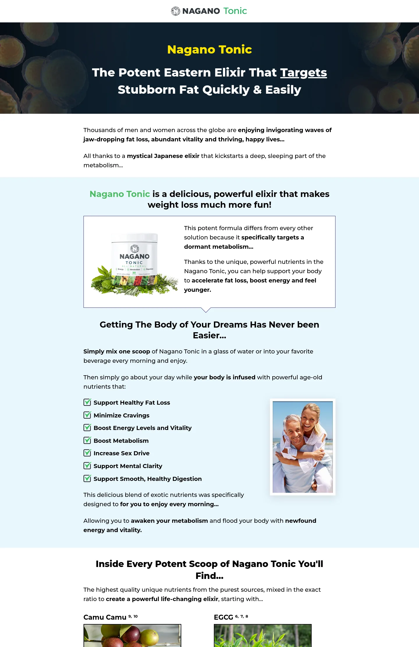 naganotonic.com — a measured funnel