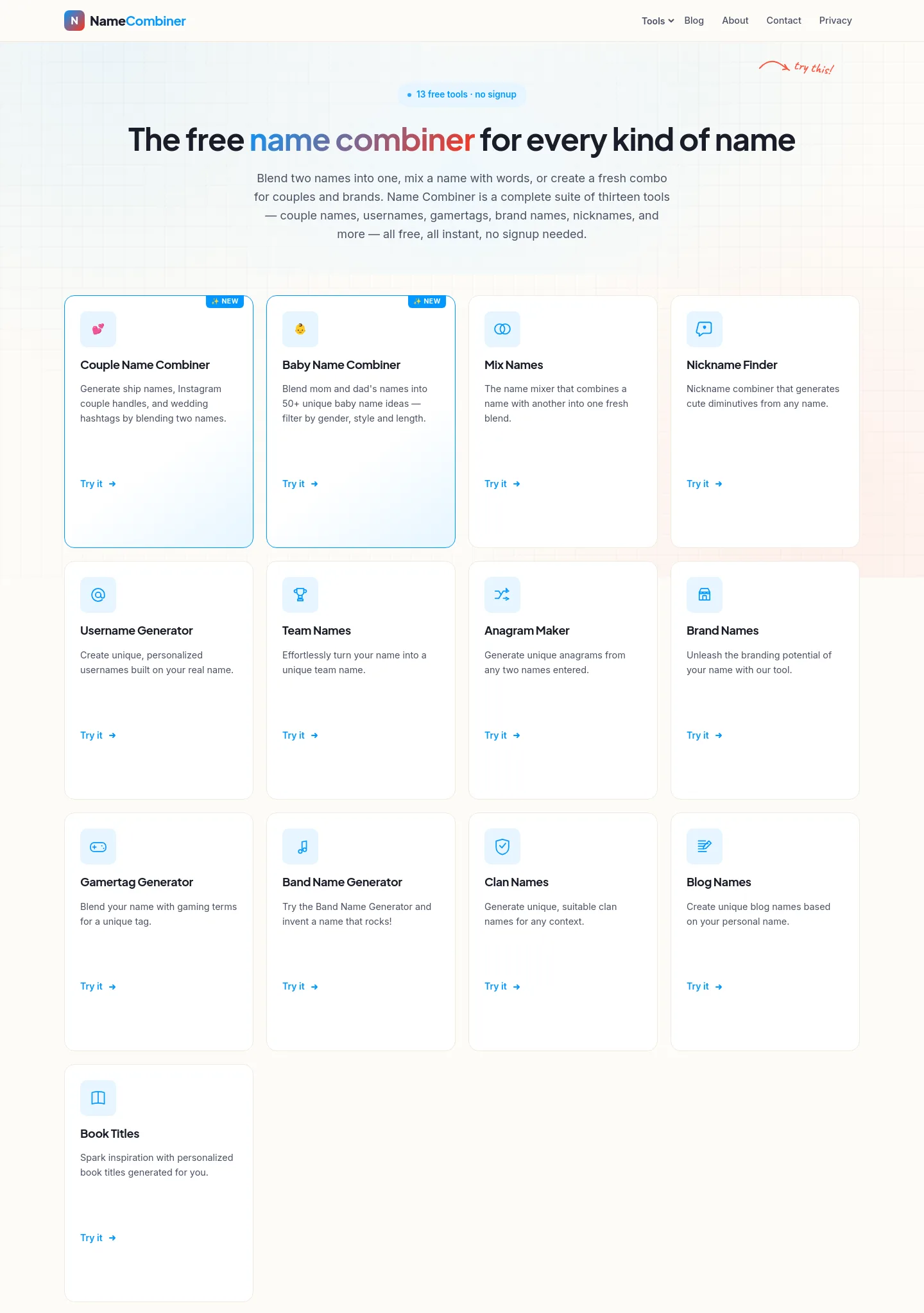 namecombinerss.us — a measured funnel