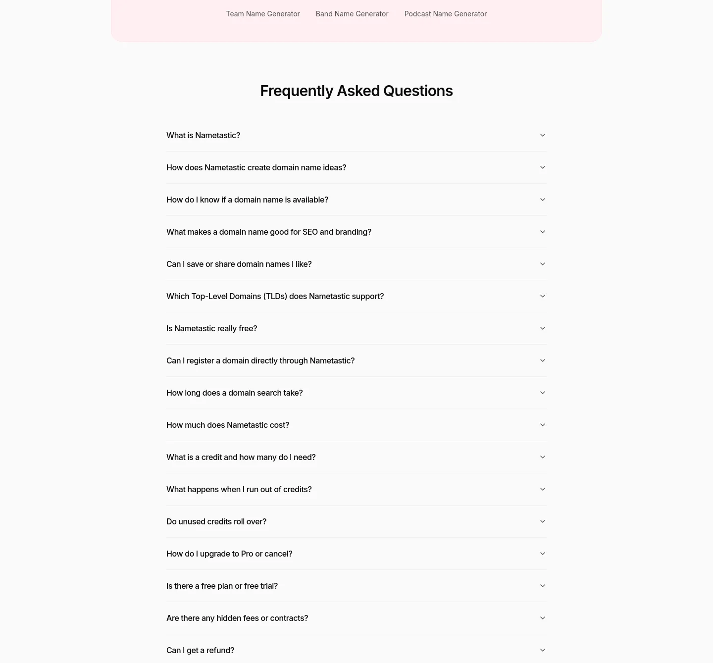 nametastic.com — FAQ