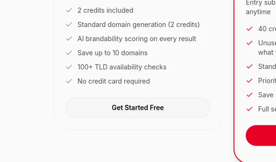 No credit card element from nametastic.com