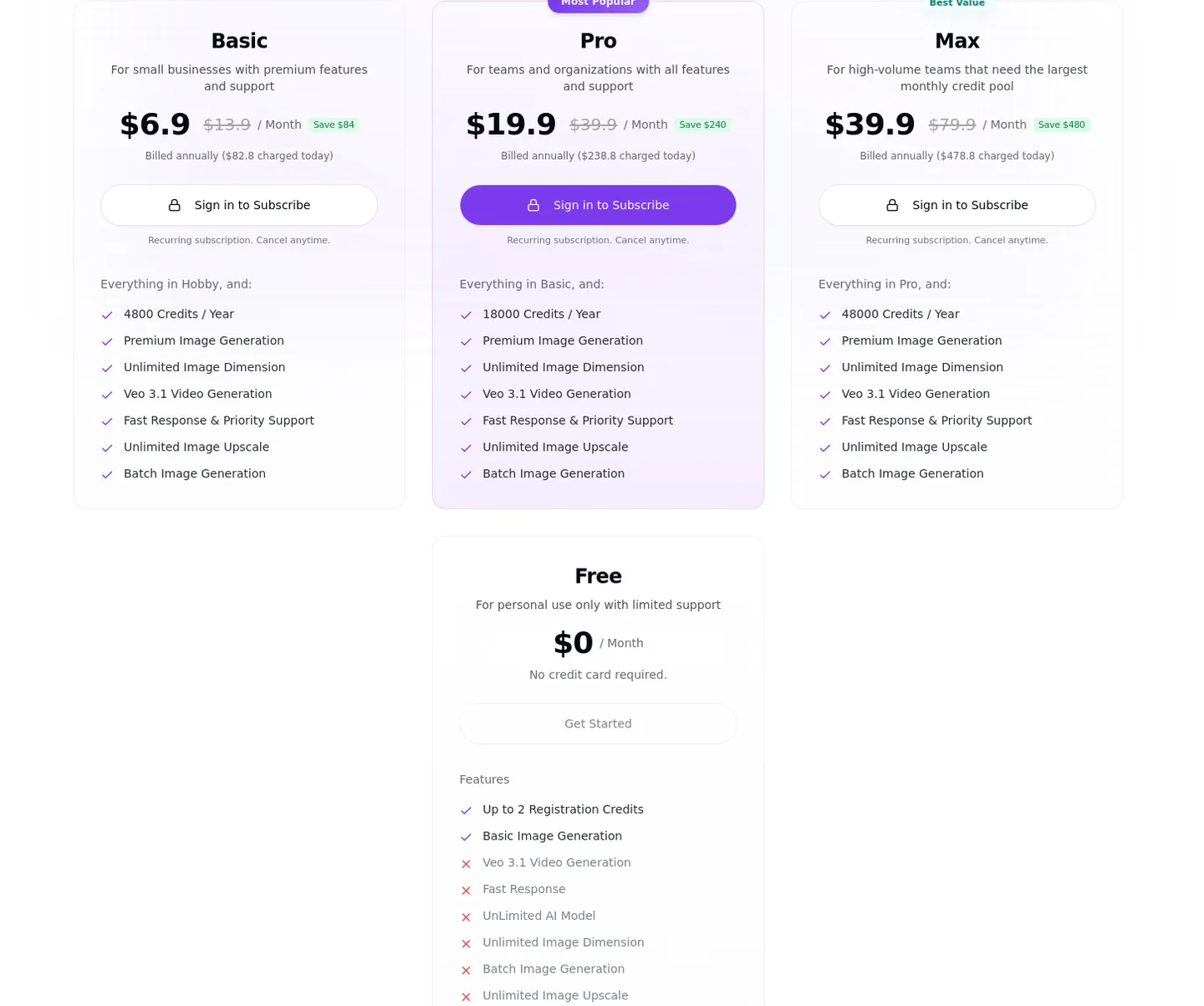 nano-banana-pro.ai — Pricing