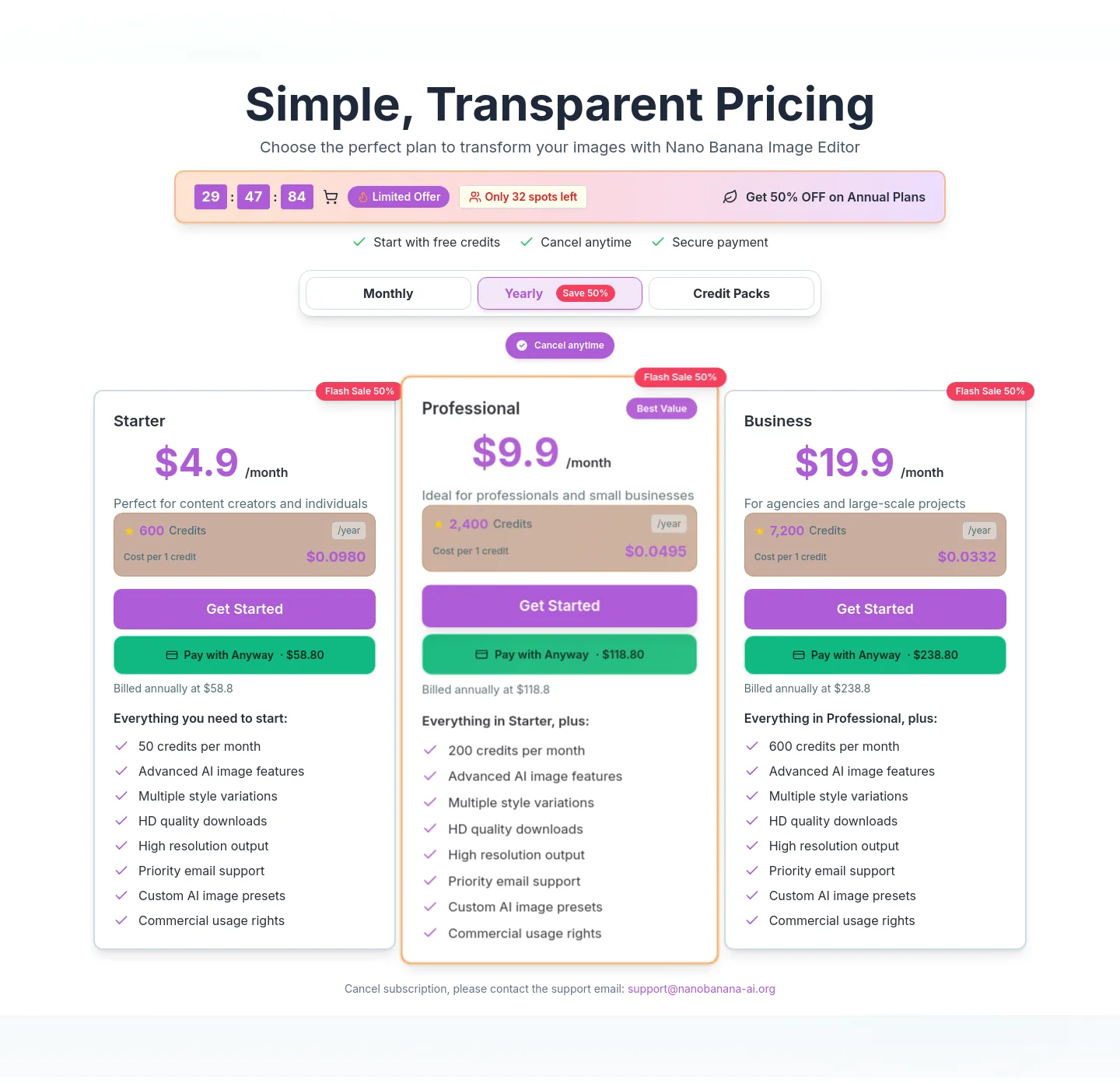 nanobanana-ai.org — Pricing