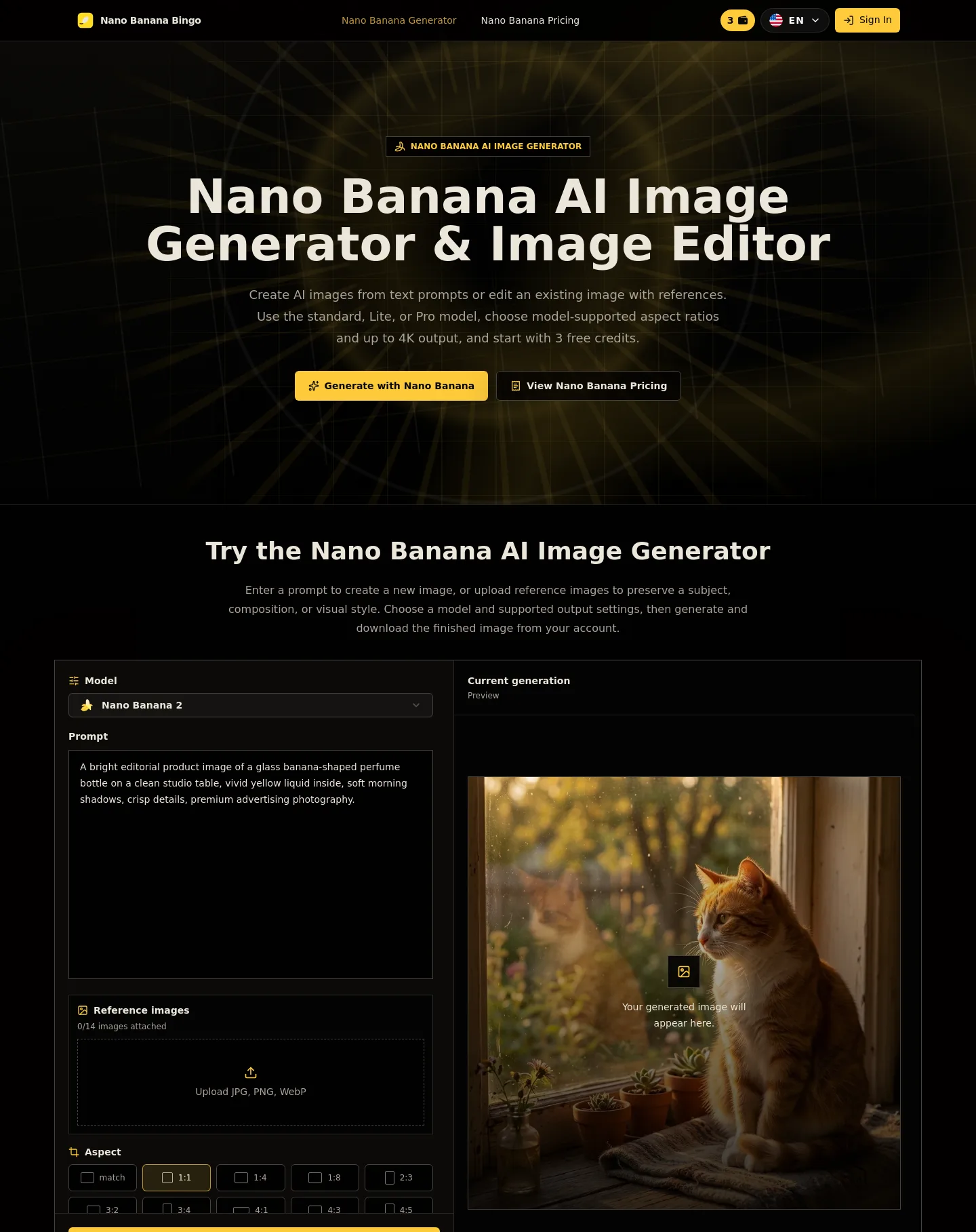 nanobanana.bingo — a measured funnel