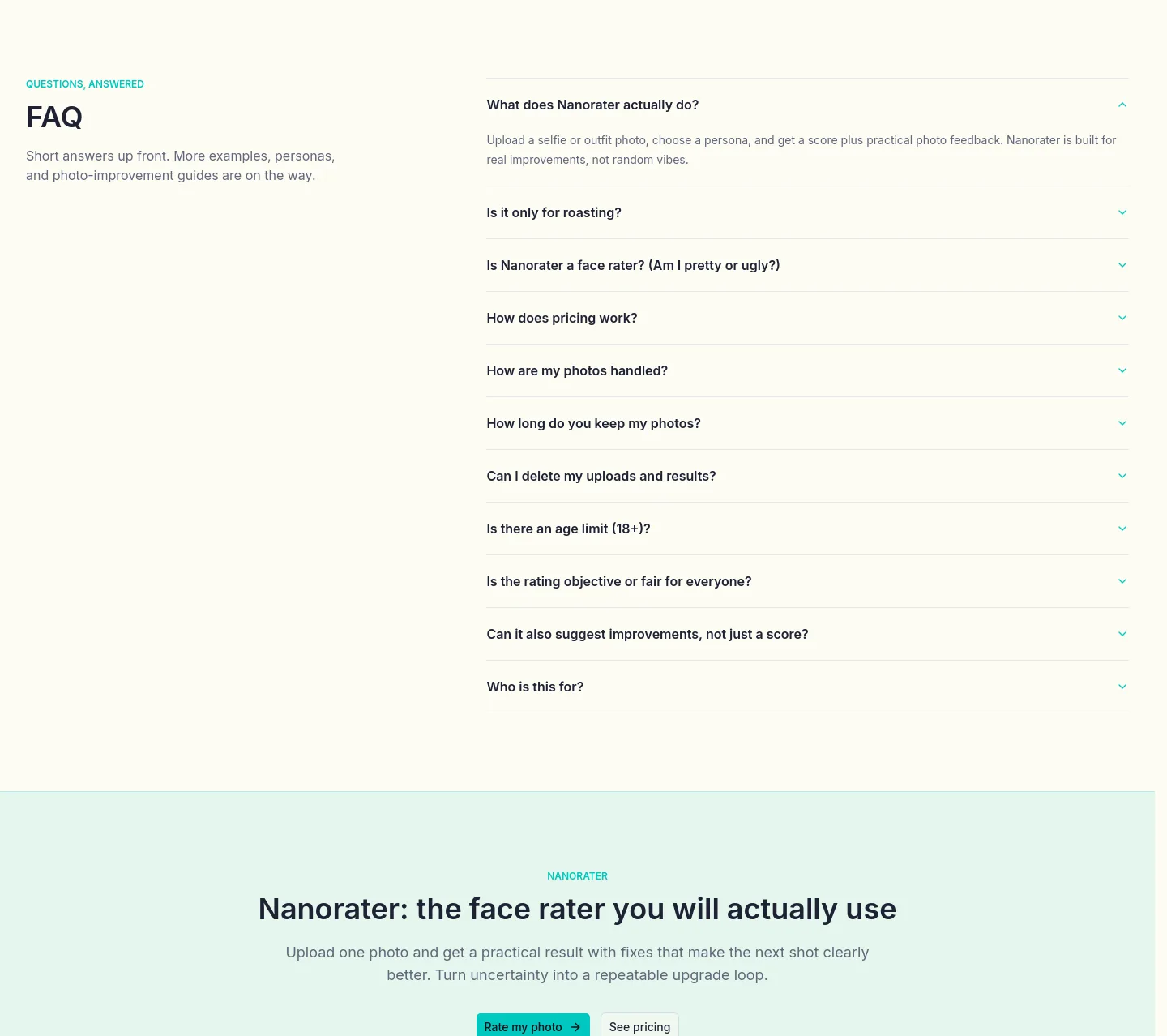 nanorater.com — FAQ