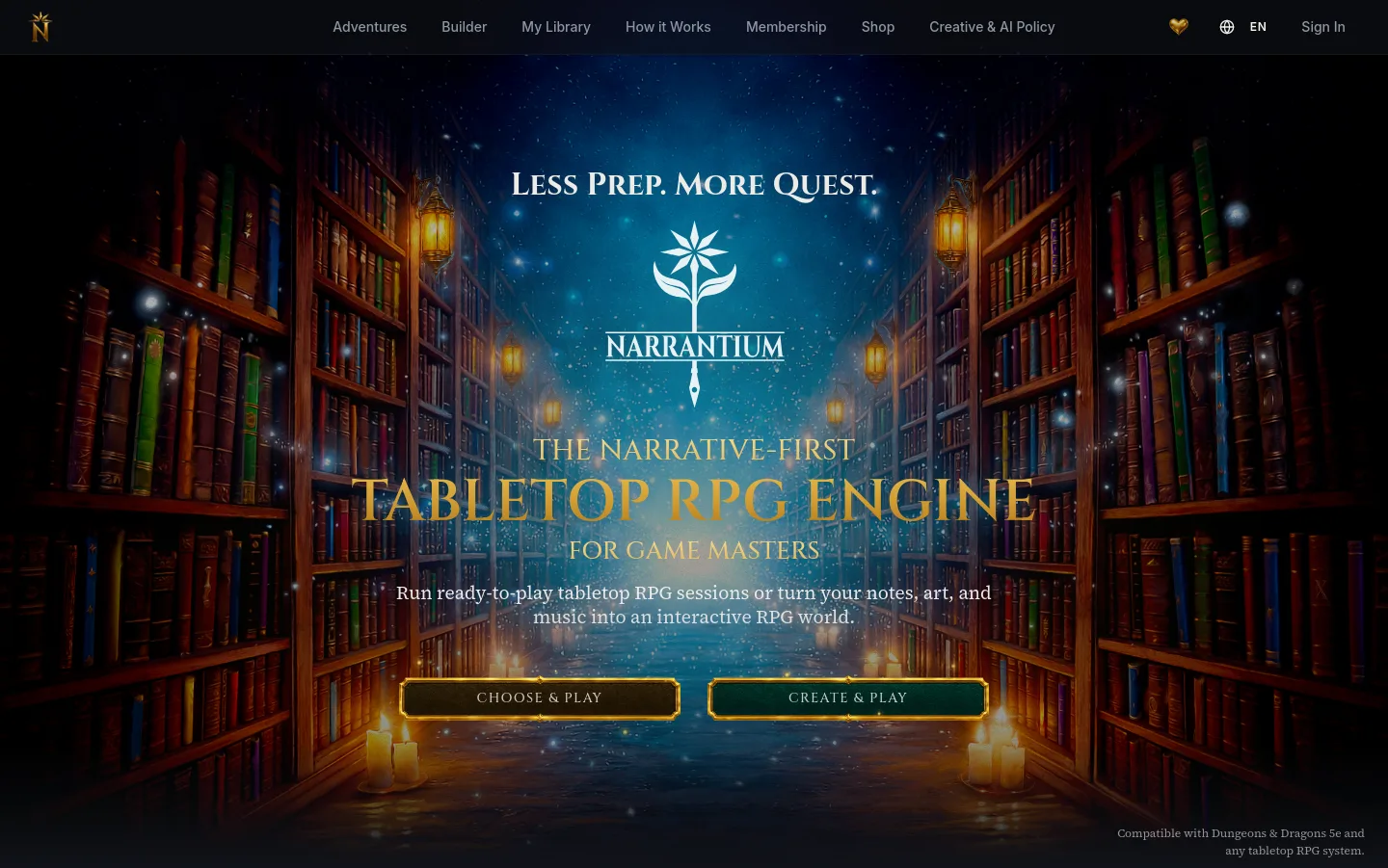 narrantium.com — Hero
