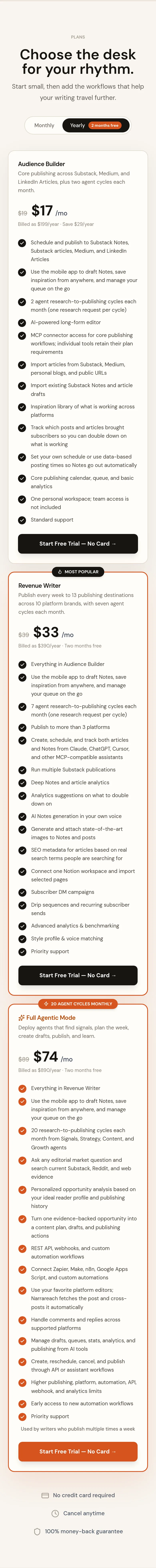 narrareach.com — Pricing