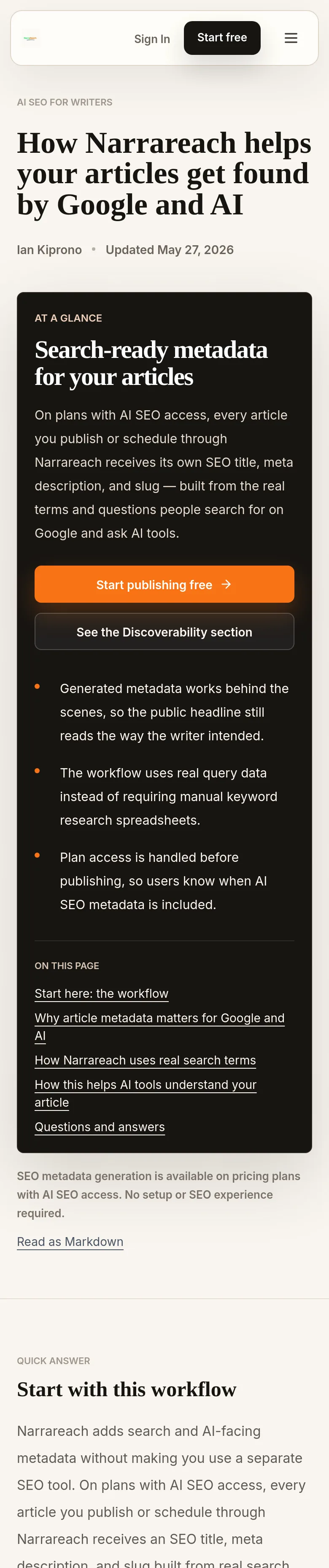 narrareach.com — Hero