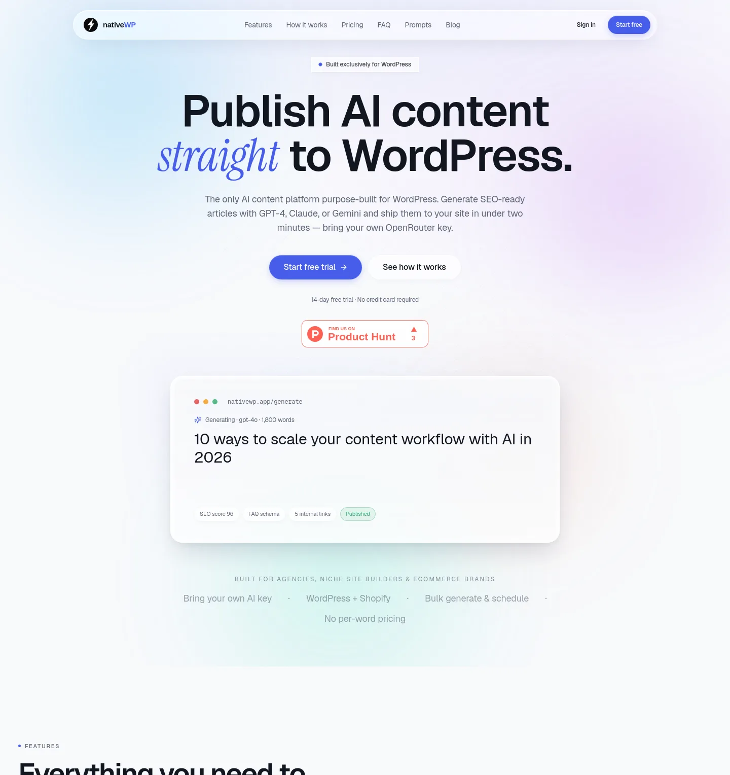 nativewp.app — a measured funnel