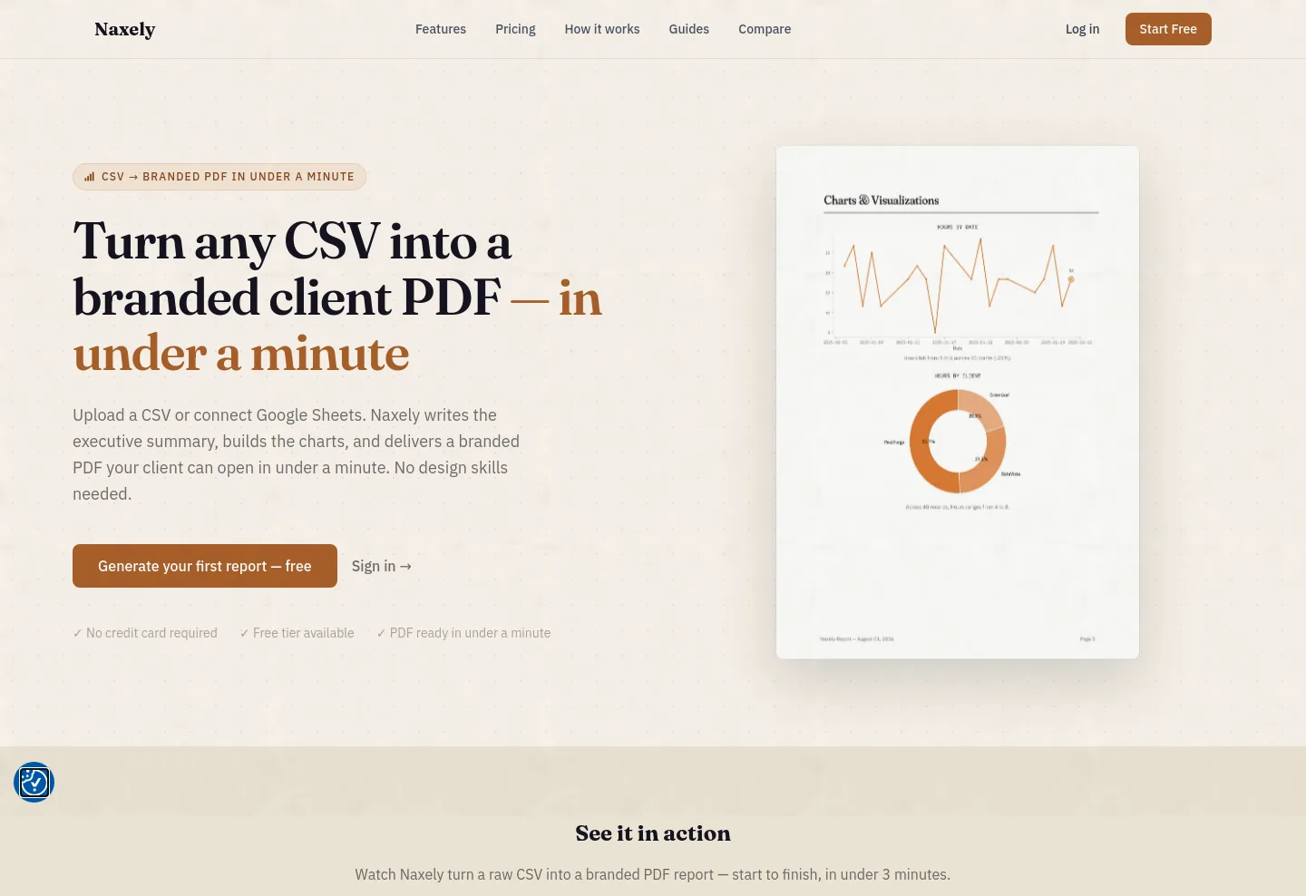 naxely.com — a measured funnel
