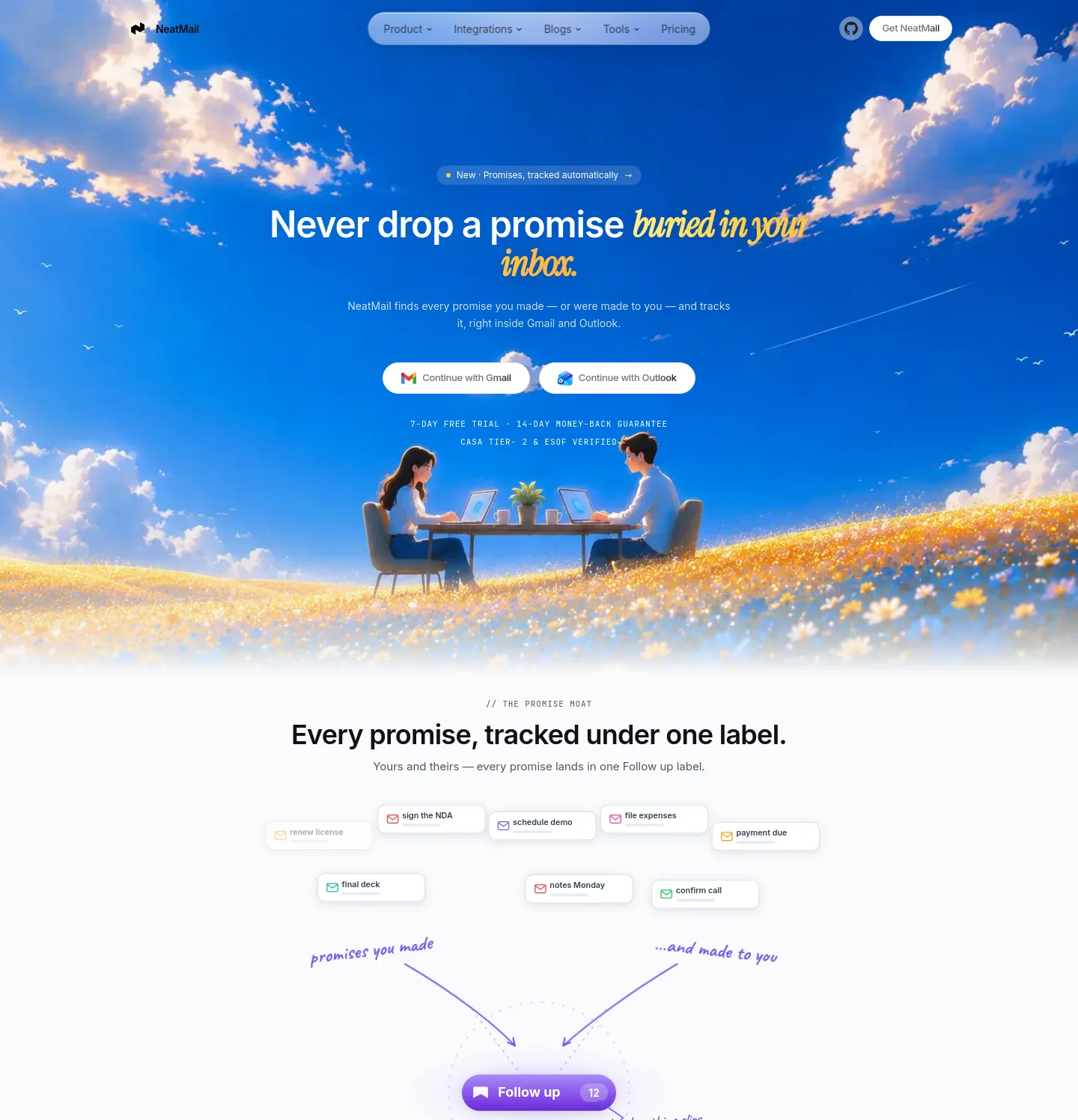 neatmail.app Hero section