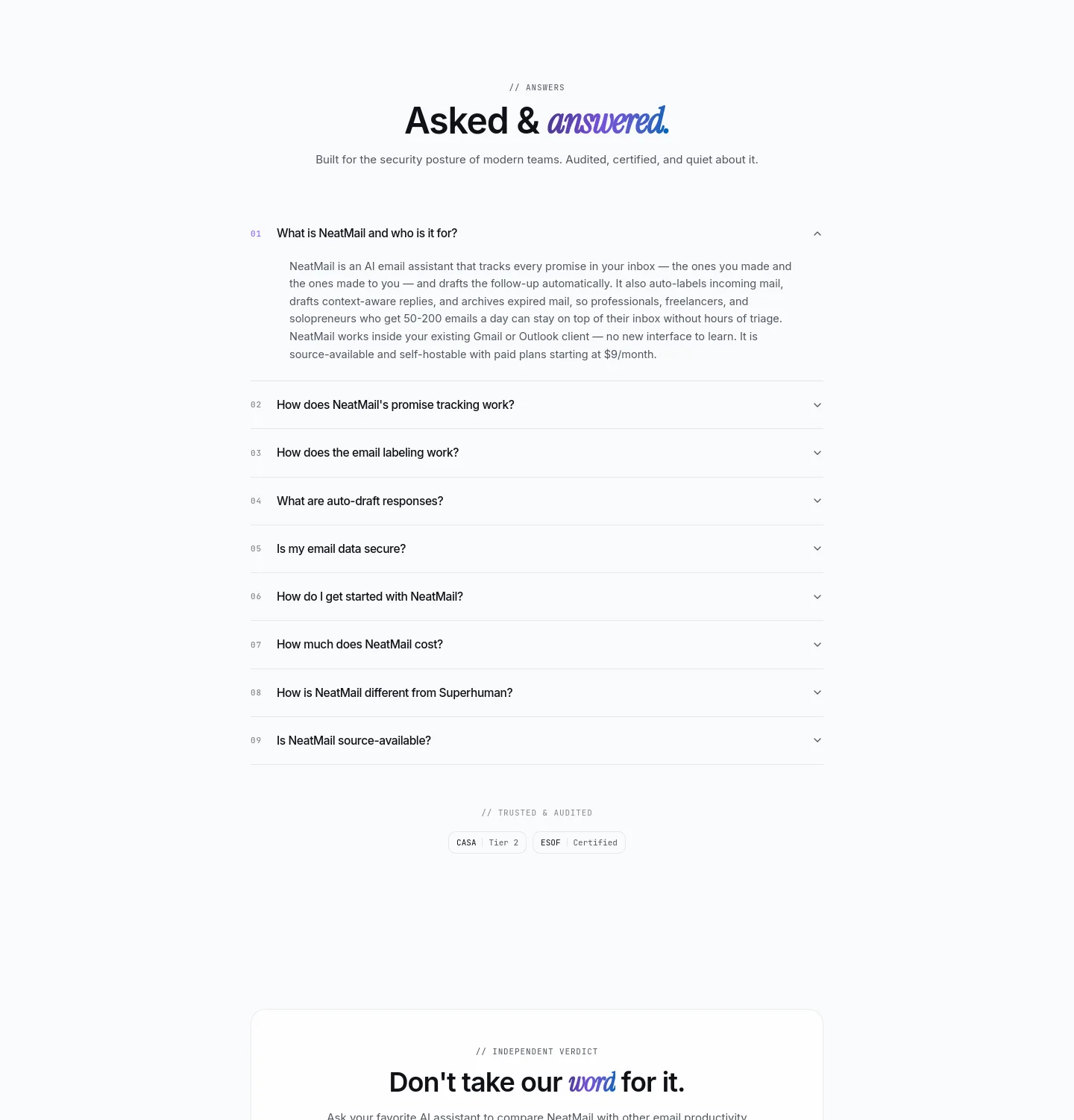 neatmail.app — FAQ