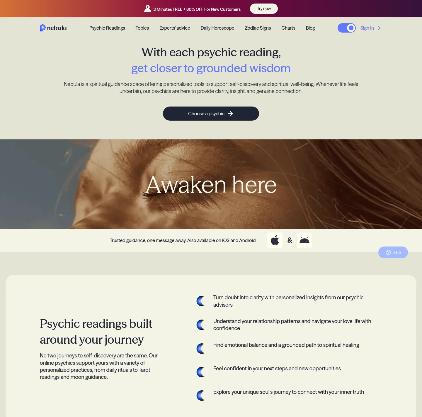 nebulahoroscope.com — a measured funnel