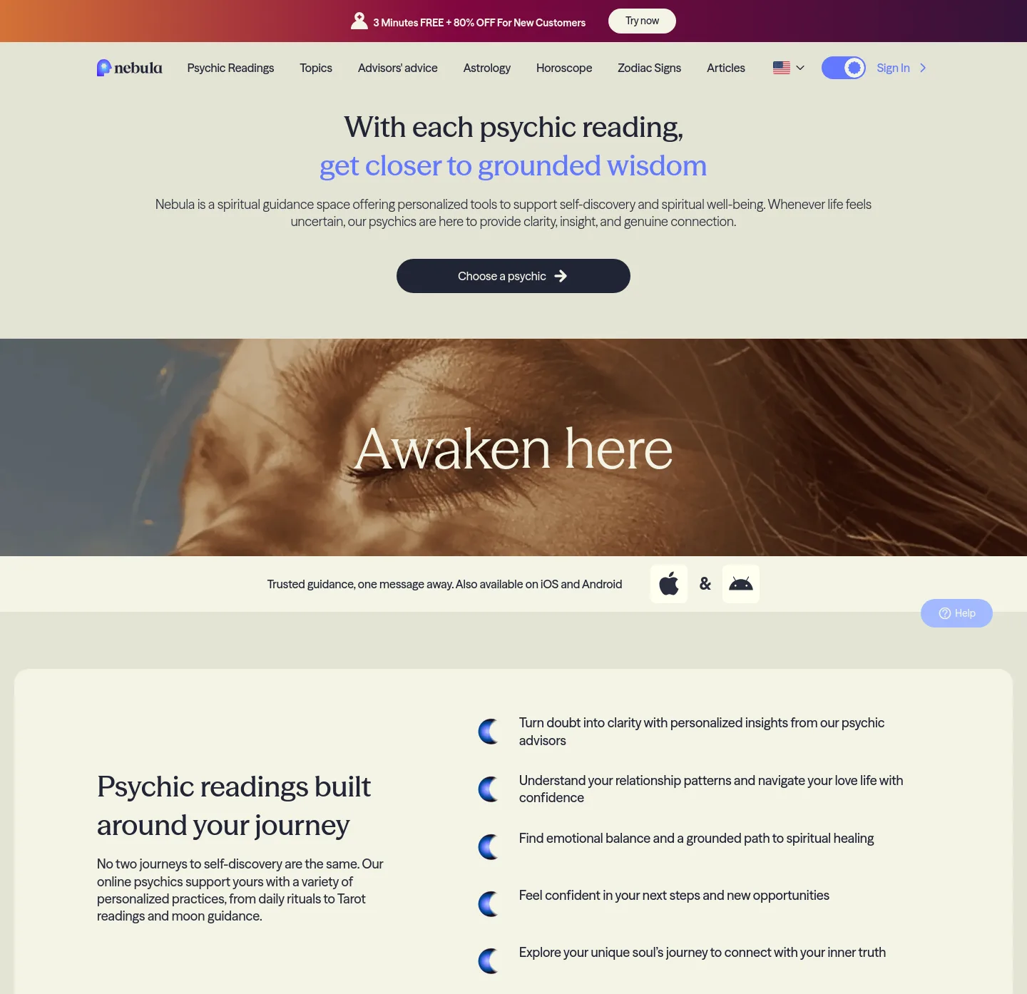nebulahoroscope.com — a measured funnel