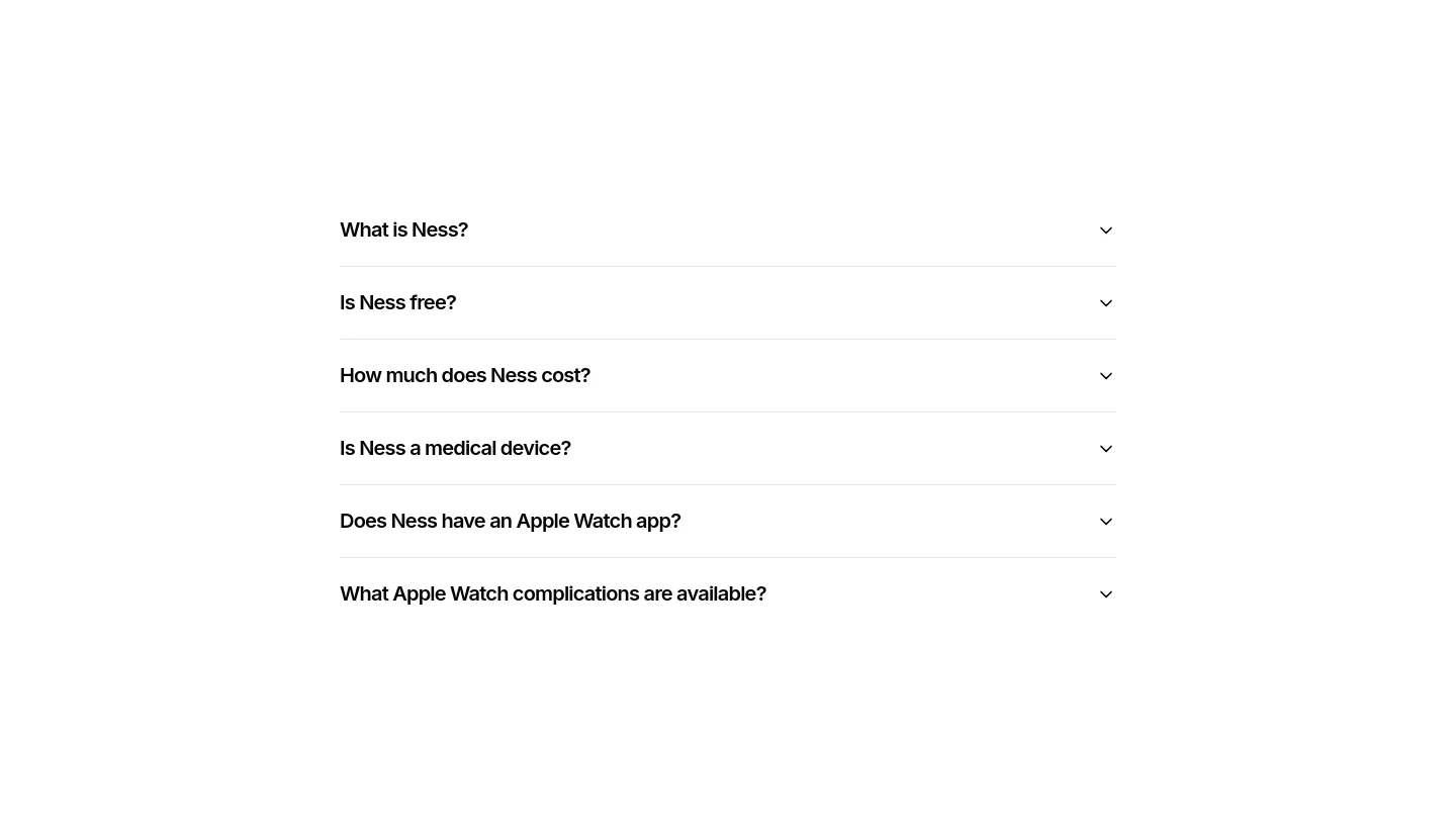 ness-health.com — a real FAQ section