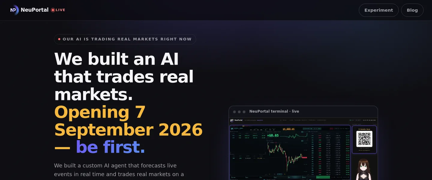 neuportal.ai — a measured funnel