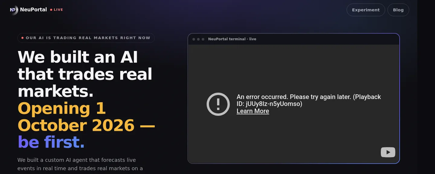neuportal.ai — a measured funnel
