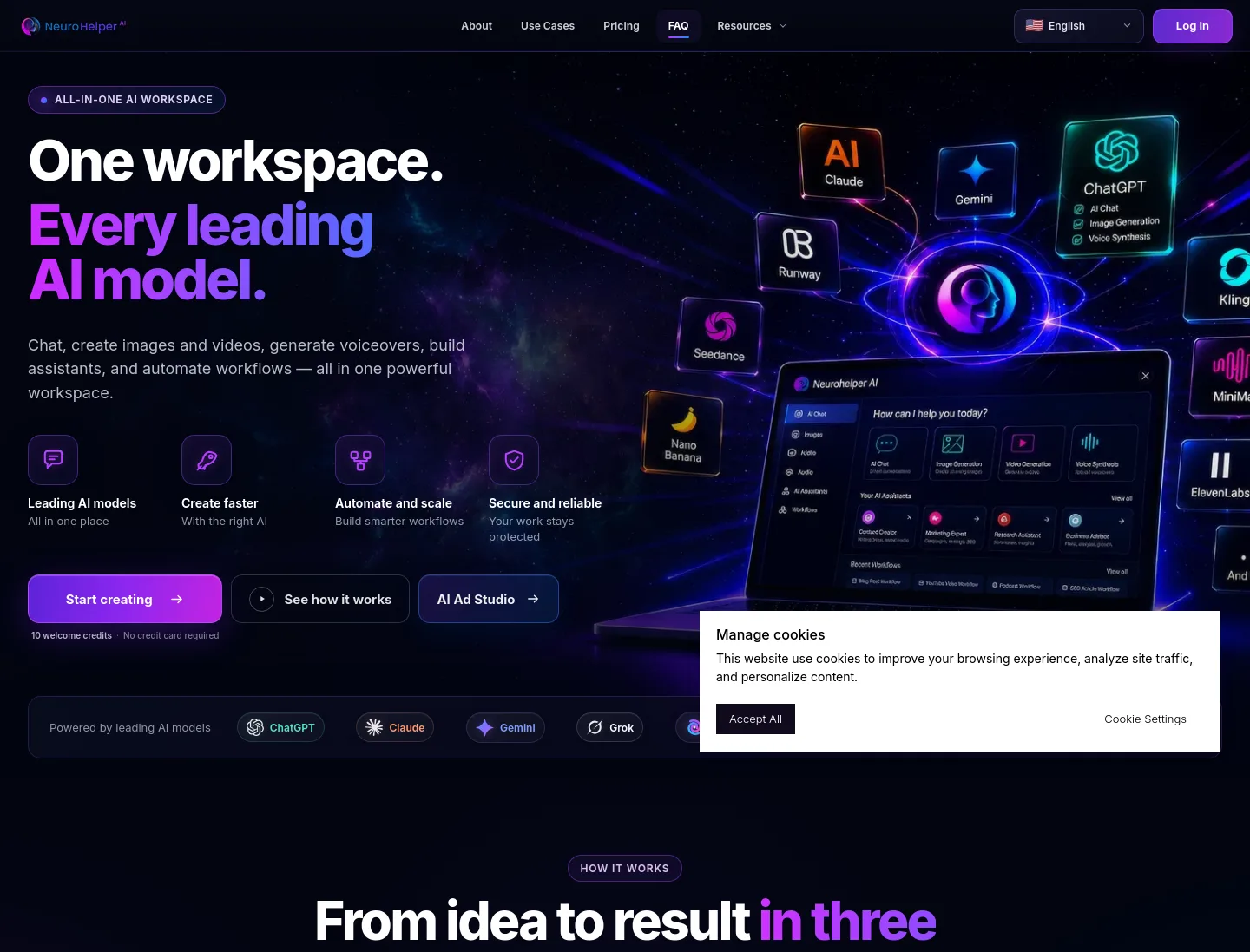 neurohelper.ai Hero section