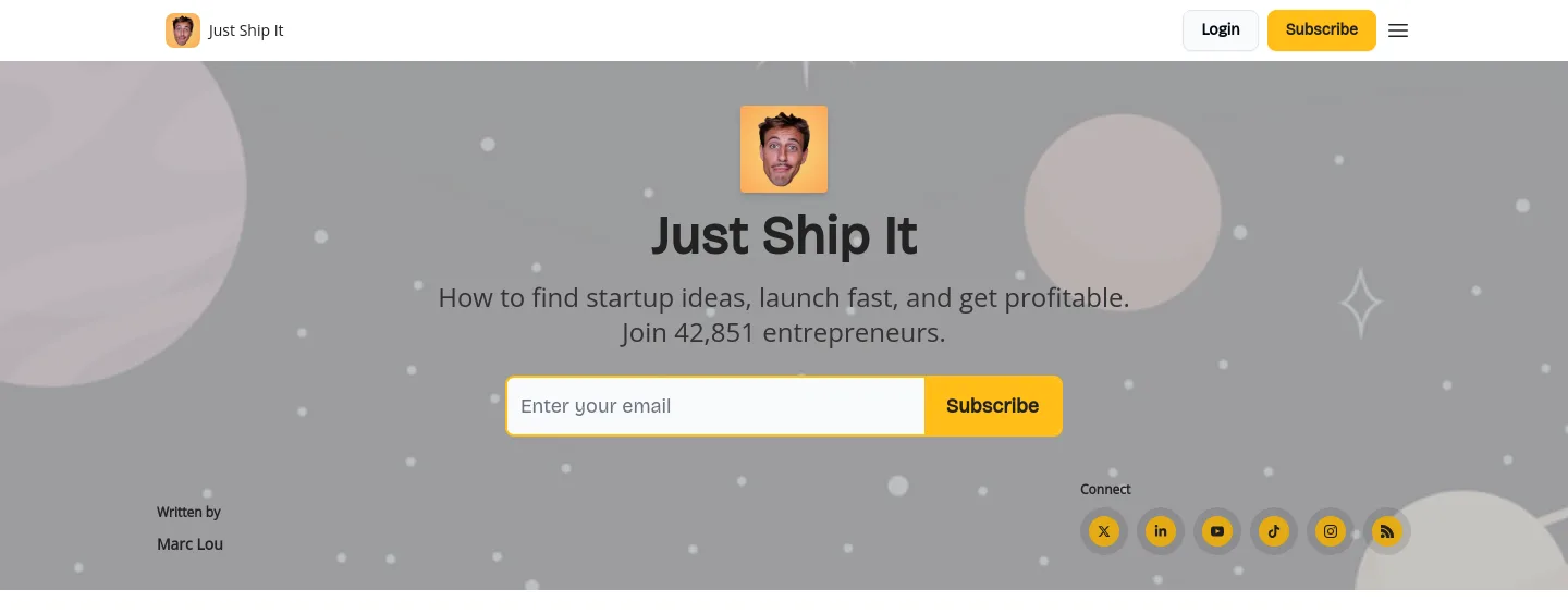 newsletter.marclou.com — a measured funnel