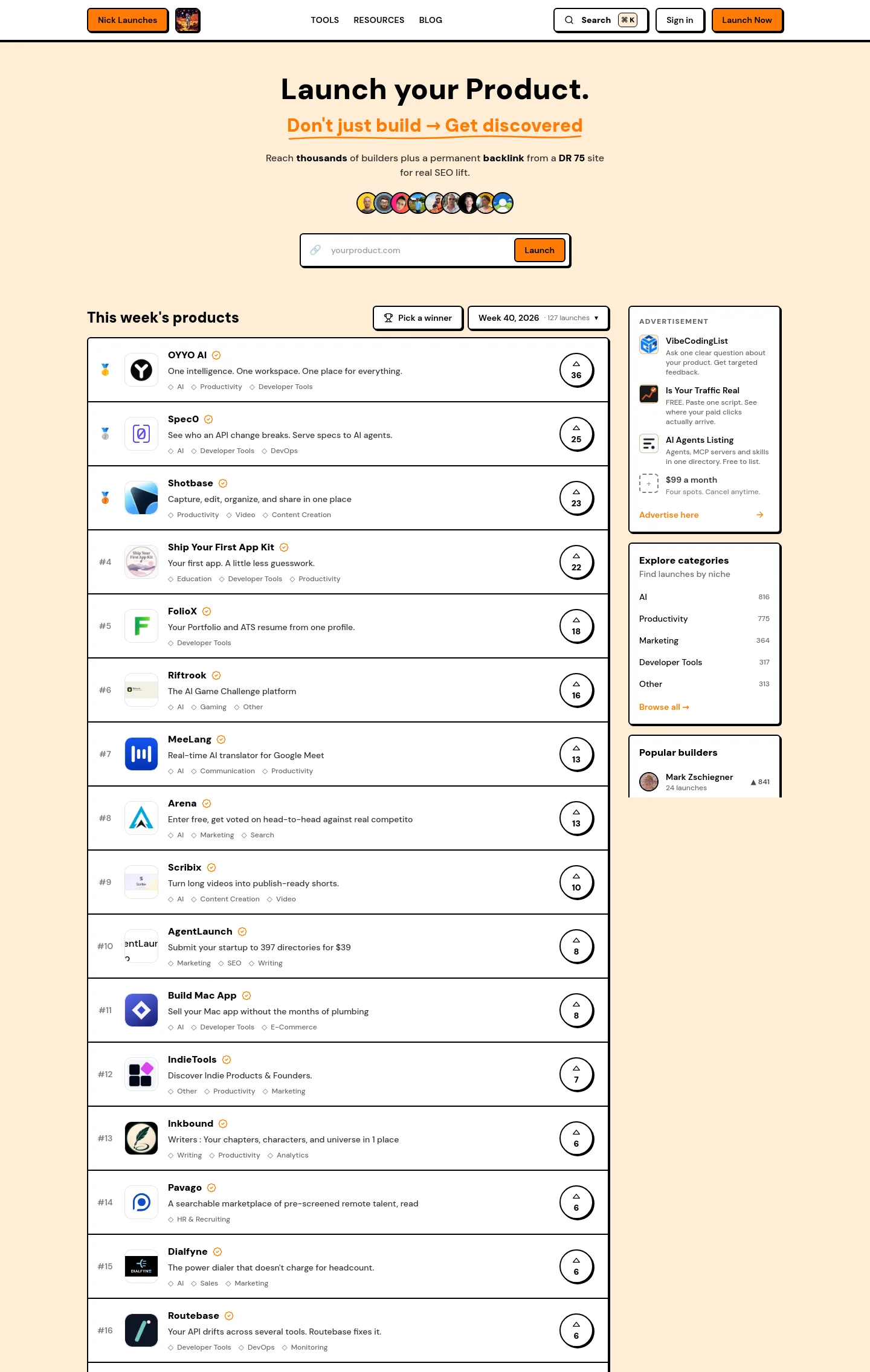 nicklaunches.com — a measured funnel