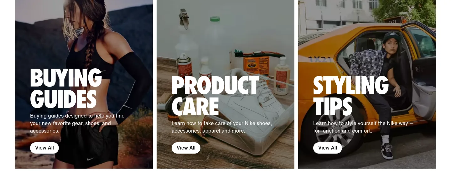 nike.com — a real Features section