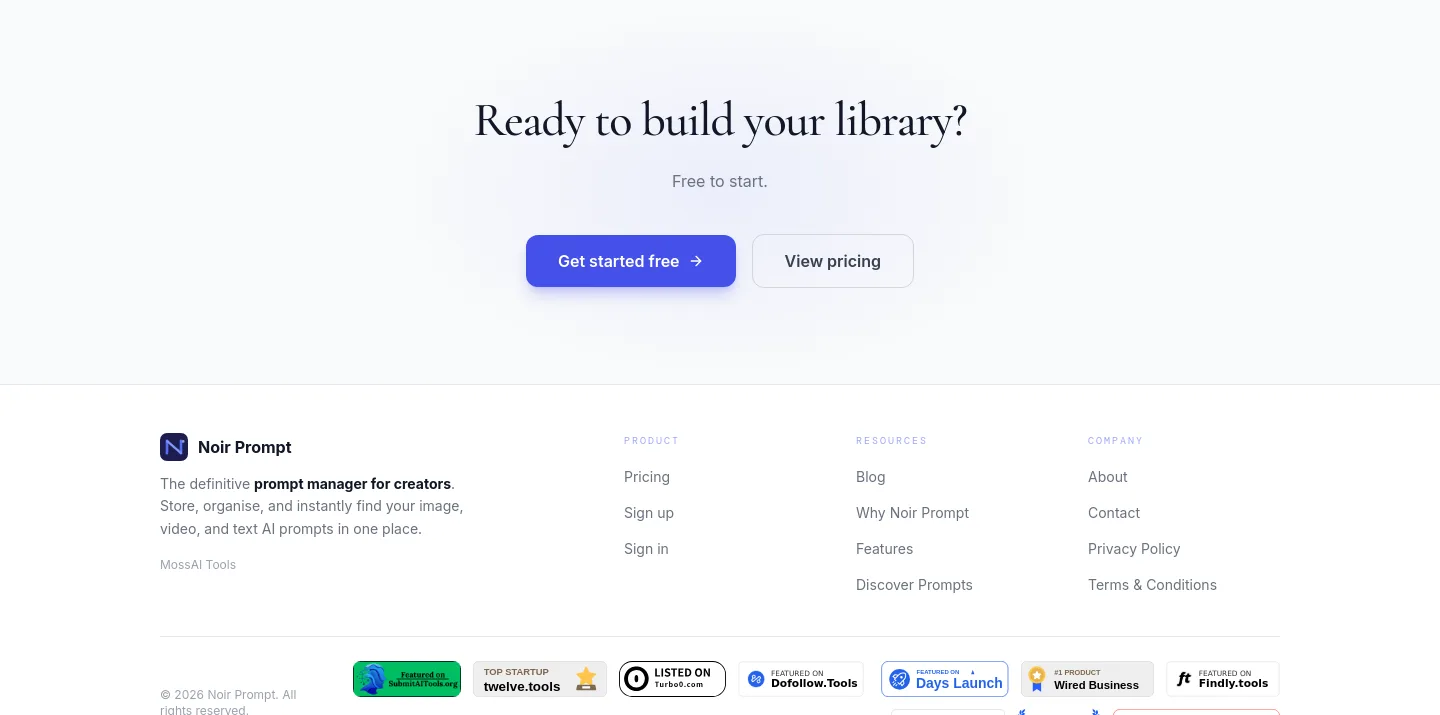 noirprompt.com — a real CTA section