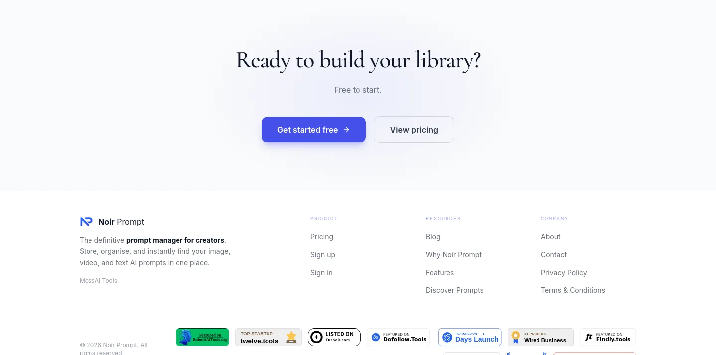 noirprompt.com — a real CTA section