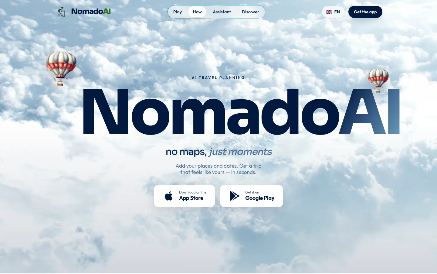 nomadoai.com Hero section