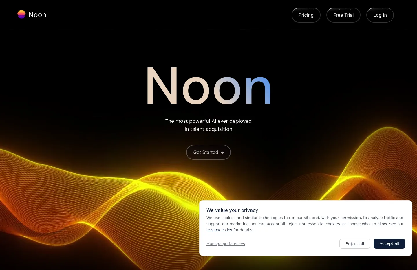 noon.ai Hero section