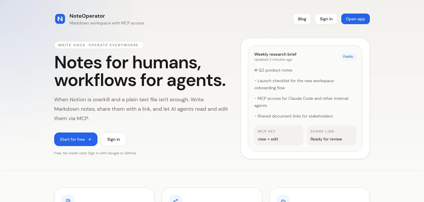 noteoperator.yaro-labs.com — a measured funnel