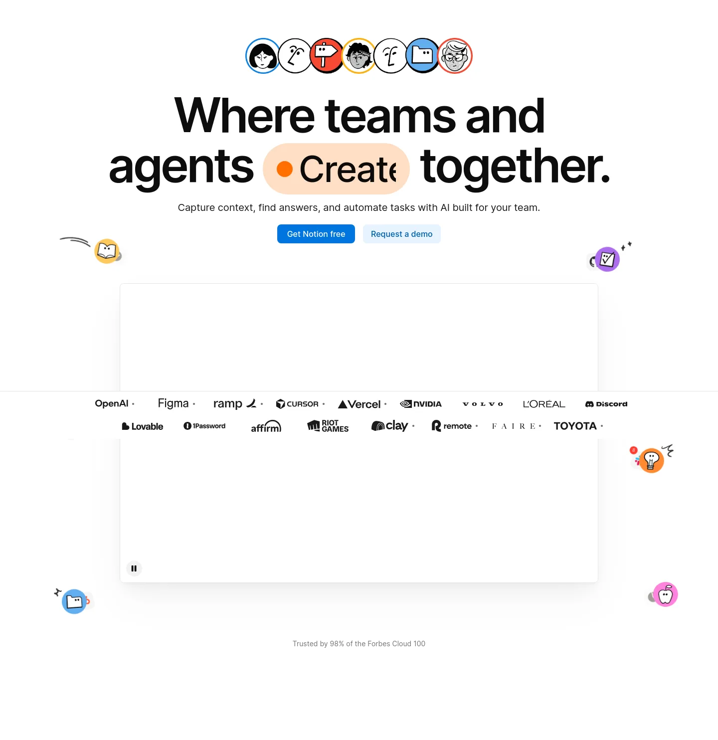 notion.com Hero section