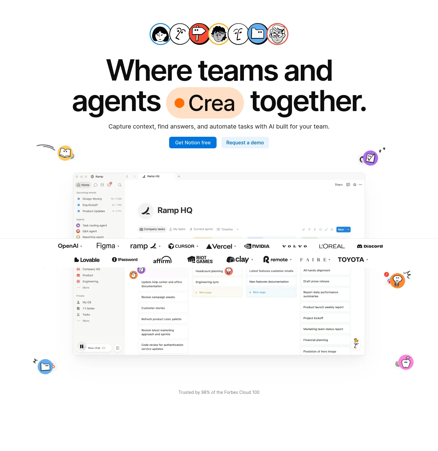 notion.com Hero section