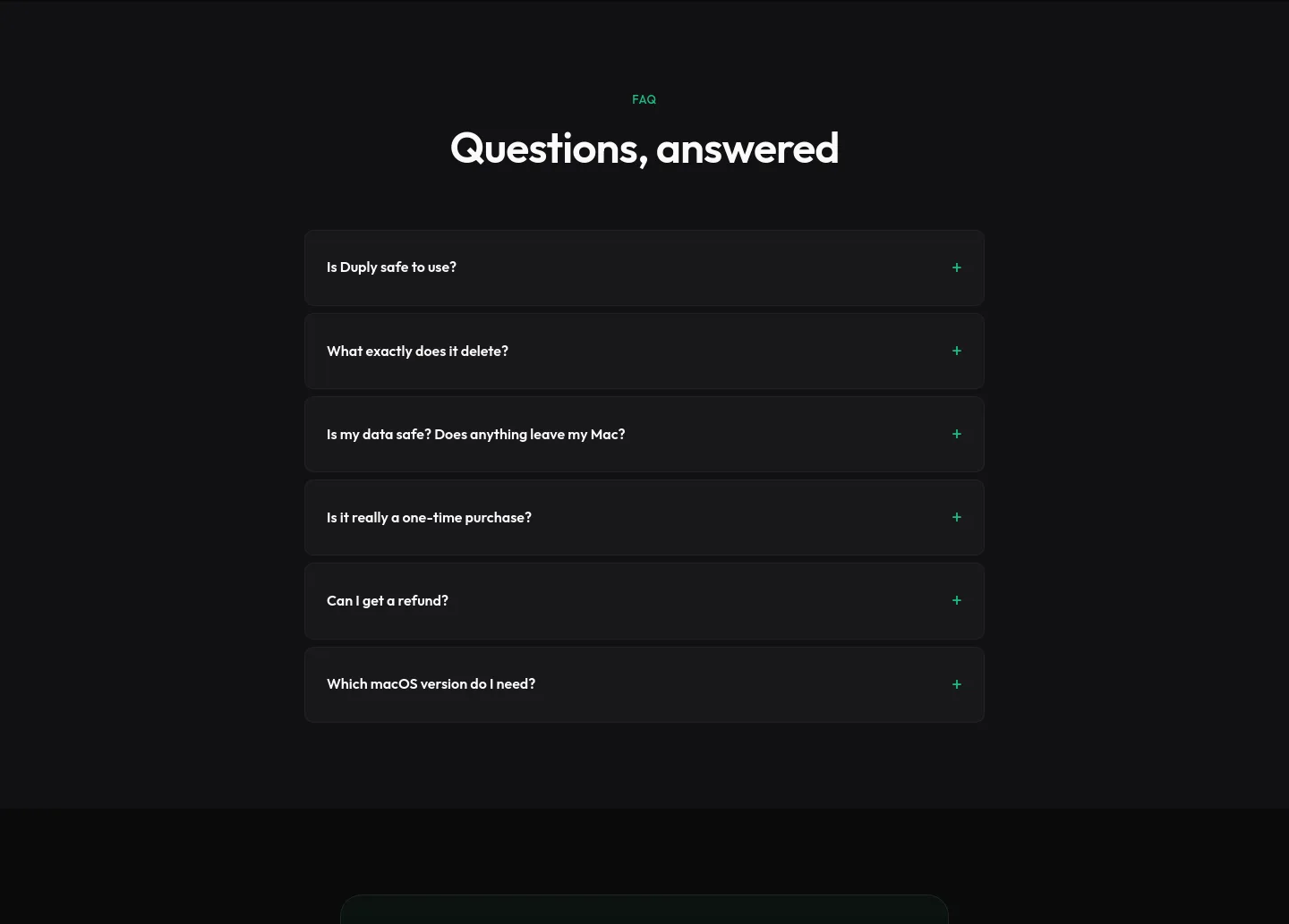 novane.app — a real FAQ section