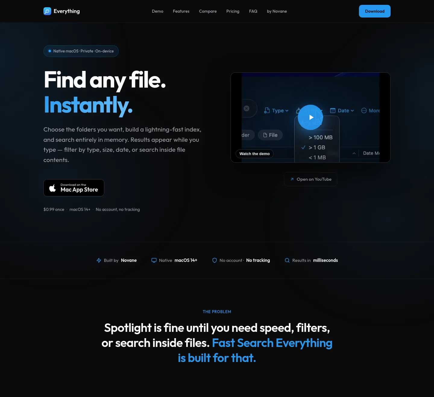 novane.app — Hero + Comparison + FAQ