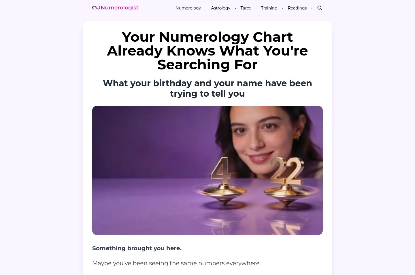 numerologist.com — a measured funnel