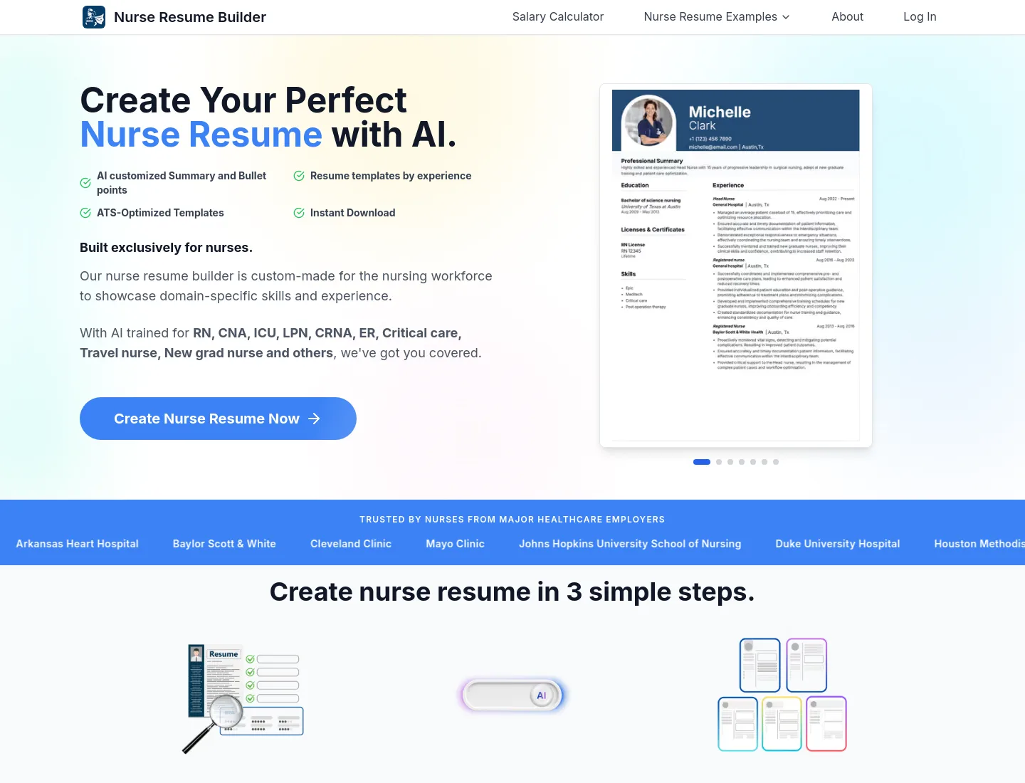 nurseresumebuilder.app — a measured funnel