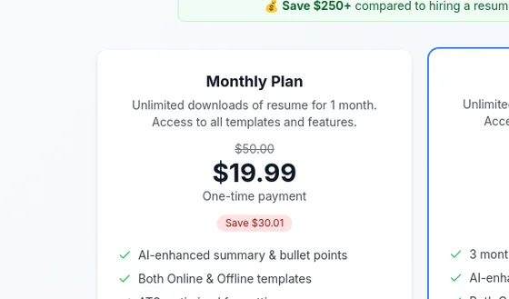 Price anchor element from nurseresumebuilder.app