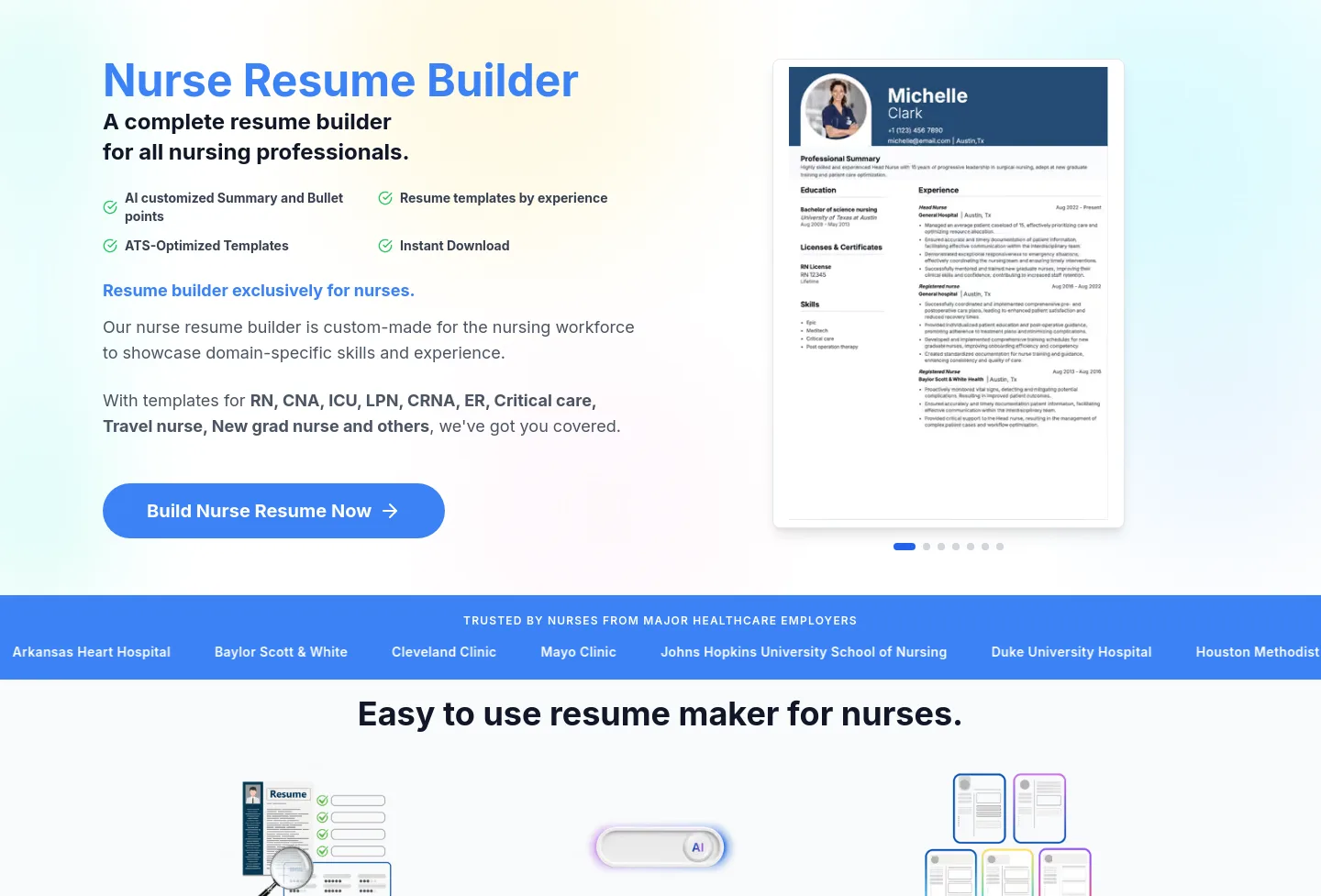 nurseresumebuilder.app — Hero