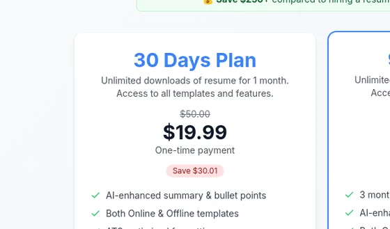 Price anchor element from nurseresumebuilder.app