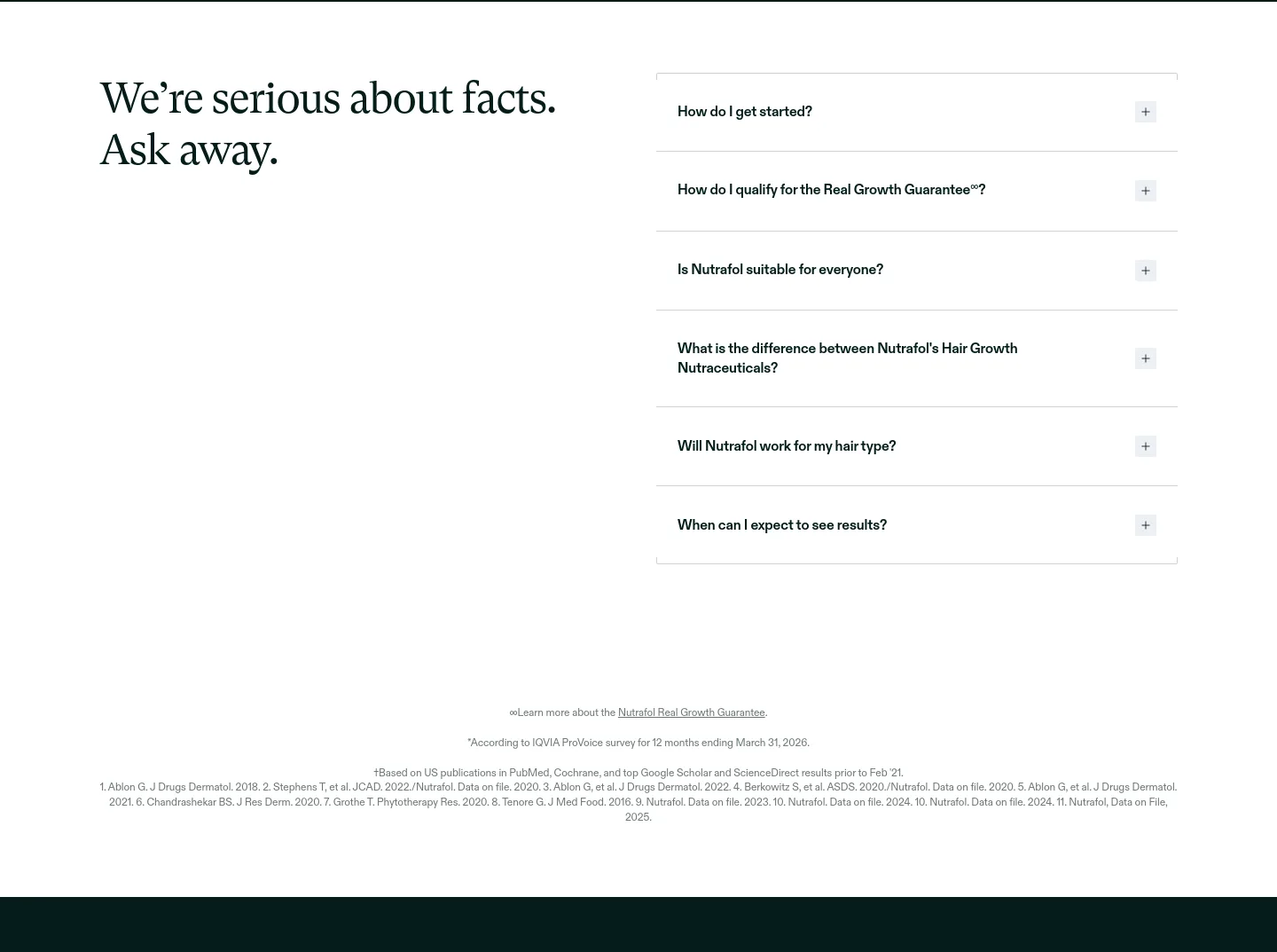 nutrafol.com — a real FAQ section