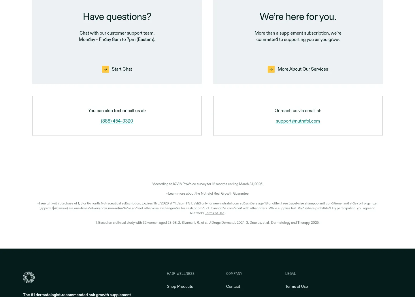 nutrafol.com — a real Features section